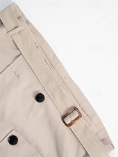 billige aktiv jakke-Dame Frakk Trenchcoat Bekvem Knapper Elegant Mote Utendørs Helfarge Ut på byen Fritid / hverdag Helg Enkeltkneppet Kort Knaphul Normal Langermet Yttertøy Aprikos Vår Høst