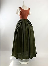 levne Šaty-Středověké Renesanční Šaty Plesové šaty Dámské šaty Pokojská Viking Maškarní kostým Dámské Královský předvečer Všech svatých Karneval Plesová maškaráda Výkon LARP Ren Faire Dospělé Šaty