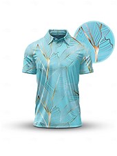 tanie Pánské golfové oblečení-Męskie Koszulka polo Niebieski Krótki rękaw Top Strój golfowy Ubrania Stroje Noś odzież