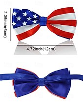 cheap Men&#039;s Ties &amp; Bow Ties-Men&#039;s American Flag Suspenders and Bow Tie Set – Patriotic Adjustable Y-Back Braces with Clips, Stars and Stripes Design, Independence Day 4th of July Outfit Accessory