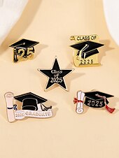 billiga Herrslipsar &amp;amp; flugor-2025 års emaljslagsnålar – klass av 2025 års mössa och diplombroscher – söta metallmärken för studenter, pojkar och flickor, examensfester och presenter