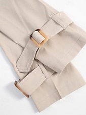 billige aktiv jakke-Dame Frakk Trenchcoat Bekvem Knapper Elegant Mote Utendørs Helfarge Ut på byen Fritid / hverdag Helg Enkeltkneppet Kort Knaphul Normal Langermet Yttertøy Aprikos Vår Høst