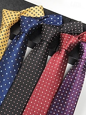  Men's Fashion Ties Wedding Party Homecoming Tie Solid Color Yellow Red Blue
