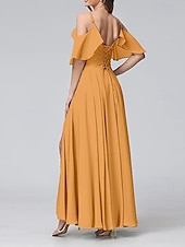 preiswerte abendkleider-Damen Langes Kleid Maxikleid Abschlussballkleid Partykleid Cocktailkleid Mode Party Besonderer Anlass Date Normale Passform Einfach Kurzarm V Ausschnitt Gelb Hellgrün Blau Grün Sommer