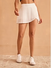 preiswerte Frauengolfkleid-Damen-Tenniskleid, Pickleball-Kleid, 14,5 Zoll, plissierter Skort mit überlappendem Saum