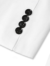 baratos Ternos casuais-Trajes de Casamento Masculinos Linho Branco Azul Céu Verão Cores Sólidas Ajuste Sob Medida 3 Peças Com Duas Fileiras de Botões