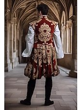 preiswerte Outfits-Mittelalterlich Renaissance Outfits Prinz Keltischer Ritter Herren königlich Halloween Karneval Maskerade Leistung LARP Renaissance-Messe Erwachsene Kostüm