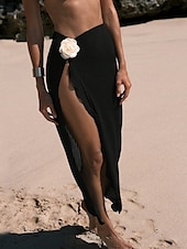billiga Bikiniset i 3 delar-Dam Badkläder Bikini Tre delar Baddräkt Öppen rygg Tropisk Standkläder Slät U-hals Ärmlös Baddräkter