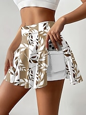 ieftine Fuste grafice-Fustă scurtă culottes pentru femei slim modă casual mini cu talie înaltă fuste cu grafic floral elastice zilnice amethyst albastru verde khaki vară tricot poliester