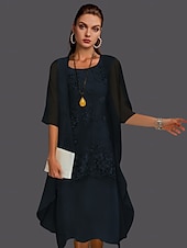 abordables Avec veste-Robe de mère de la mariée à deux pièces pour mariage à la plage invitée de mariage élégant col en V longueur thé chiffon dentelle sans manches vestes avec appliqués 2025 taille personnalisée gratuite