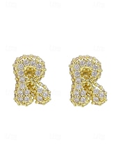 abordables Boucle d&amp;#39;oreille pour femme-Boucles d&#039;oreilles à tige initiales en strass doré - Boucles d&#039;oreilles à lettres scintillantes personnalisées pour femmes, bijoux en cristal étincelants de A à Z, parfaits pour un usage quotidien, un cadeau de remise de diplôme, un cadeau de fête des mèr