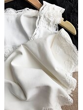 preiswerte Spitzenoberteile-Damen Bluse Spitzentops Einfach Basic Modern Ärmellos Quadrathals Normale Oberteile Täglich Ferien Ausgehen Spitze Schwarz Weiß Sommer