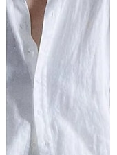 economico Camicie-Per donna Camicia Camicie ispirate al lino Abbottonare Blusa Semplice Essenziale Moderno Manica Lunga Colletto a Camicia Top Regolari Quotidiano Ferie Uscire Bottoni Bianco Estate