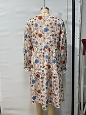 abordables Robes fleuries élégantes-Femmes Mini Robe Robe Décontractée Robe Fleurie Robe d&#039;été Élégant Mode Manches Bouffantes Extérieur Fête Date Coupe régulière Fleur Sans manches Col ras du cou Abricot Été Printemps