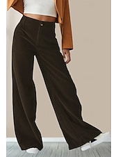 economico Pantaloni in lino e cotone semplici-Per donna Pantaloni in cotone e lino Moda Lunghezza intera Naturale Semplice Tasca Comodo All&#039;aperto Confortevole All&#039;aperto Uscire Nero Blu Caffè Ciano Estate Vestibilità regolare