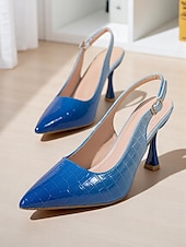 olcso Stiletto sarkú cipők-női lakkbőr slingback sarkú cipő - hegyes orrú krok textúra gradiens színű tűsarkú üzleti találkozókra