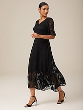 cheap Cocktail Dress-Women&#039;s Maxi Dress Cocktail Dress Wedding Guest Dress Semi Formal Dress A Line Dress Elegant Work Birthday Flutter Sleeve Wedding Guest Cocktail Party Formal Evening Regular Fit Solid Color Plain