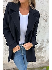 billige Blazere og dresser-Dame Bluse عادي Fritid Langermet Skjortekrage Vanlige topper Daglig Ut på byen Knapper Lomme Svart Kakifarget Aprikos Sommer
