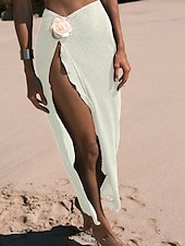 billiga Bikiniset i 3 delar-Dam Badkläder Bikini Tre delar Baddräkt Öppen rygg Tropisk Standkläder Slät U-hals Ärmlös Baddräkter
