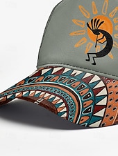 economico Cappelli da uomo-Cappellino da baseball da uomo con stampa mimetica e motivo tribale, cappello regolabile con protezione solare per sport all'aria aperta, escursionismo e abbigliamento casual