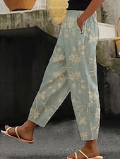 ieftine Pantaloni-Pentru femei Pantaloni Confortabili Casual / Sport Lungime totală Natural Inelastic Purtare Zilnică Casul / Zilnic Galben Verde Deschis Roz Albastru celest Primăvară, toamnă, iarnă, vară Fit regulat