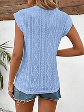 ieftine Topuri din dantelă-Pentru femei Camisole Tank Top Simplu De Bază Modern Fără manșon Stil Nautic Topuri obișnuite Zilnic Concediu Negru Alb Roz Îmbujorat Albastru celest Mov Vară