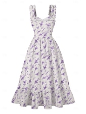cheap Dresses-Retro Vintage 1950s Dress Swing Dress Floral Women&#039;s Carnival Masquerade Daily Wear Bachelorette Party Adults&#039; Dress Homecoming Dresses