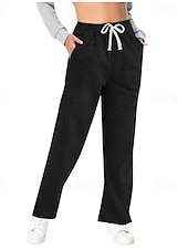 economico Pantaloni-Per donna Pantaloni in cotone e lino Moda Streetwear Comfort Lunghezza intera Misura del girovita medio Semplice Elastico in vita Comodo All&#039;aperto Confortevole Streetwear Abbigliamento quotidiano