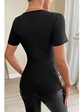 ieftine Topuri din dantelă-Pentru femei Bluză Topuri din dantela Simplu Elegant Modern Manșon scurt Stil Nautic Topuri obișnuite Concediu Ieșire Dantelă Negru Alb Vară