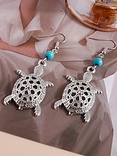 economico Orecchino da donna-Orecchini pendenti a forma di tartaruga marina da donna – orecchini pendenti in stile boho da spiaggia con accenti di perline turchesi, gioielli leggeri ispirati all&#039;oceano per le vacanze estive e gli abiti costieri