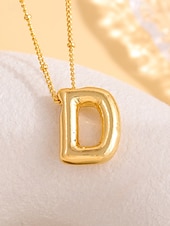 abordables Collier pour femme-Collier pendentif lettre bulle plaqué or – bijou personnalisé avec initiales de 26 lettres de l&#039;alphabet pour femmes et filles – style minimaliste tendance pour anniversaire, remise de diplôme ou usage quotidien