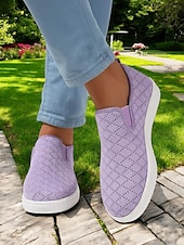 economico Sneakers da donna-scarpe slip-on da donna in maglia – stile traspirante ed elegante per le donne durante i picnic primaverili, le passeggiate al parco e le commissioni quotidiane