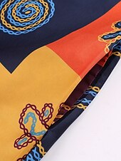 billiga Boho klänningar-Dam Maxiklänning A linjeklänning Sommarklänning Semester Ledigt Boho Dagligen Helgdag Lös passning Blommig Grafisk Färgblock Ärmlös V-hals Rubinrött Orange Sommar