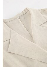 abordables concevoir des robes en coton et lin-Femmes Robe Midi Robe Chemise Robe en coton et lin Moderne Quotidien Sortir Week-end Coupe régulière Uni Sans manches Col de chemise Kaki Été