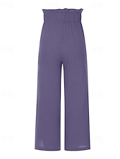 economico Pantaloni in lino e cotone semplici-Per donna Culotte Gamba Larga Pantaloni in cotone e lino Pantaloni Eleganti Moda Streetwear Lunghezza intera Naturale Semplice Elastico in vita Comodo All&#039;aperto Confortevole Streetwear Uscire Bianco