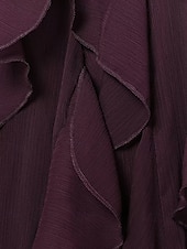 abordables Hauts sexy pour femmes-Femmes Chemise Chemisier Uni Élégant Moderne manche longue Col en V Hauts Réguliers Fête Sortir Superposé Vin Été