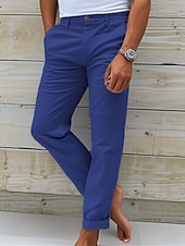 levne Kalhoty chinos-Pánské Kalhoty chinos Kalhoty Chino kalhoty Knoflíky Kapsy Bez vzoru Pohodlné Denní Klasický styl Černá Bílá Lehce elastické