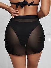 abordables Jupe portefeuille-Maillots de Bain Femme Robe de Bain Maillot de Bain Découpé Vacances Plage Couleur Unie Sans Manches Maillots de Bain