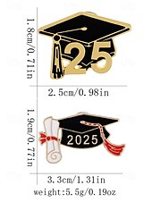 billiga Herrslipsar &amp;amp; flugor-2025 års emaljslagsnålar – klass av 2025 års mössa och diplombroscher – söta metallmärken för studenter, pojkar och flickor, examensfester och presenter