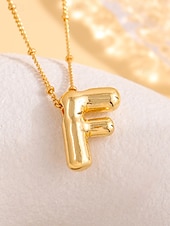 abordables Collier pour femme-Collier pendentif lettre bulle plaqué or – bijou personnalisé avec initiales de 26 lettres de l&#039;alphabet pour femmes et filles – style minimaliste tendance pour anniversaire, remise de diplôme ou usage quotidien