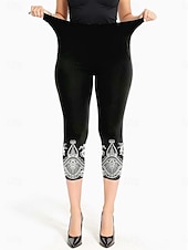 economico Stampa Floreale-Leggings da donna pantaloni Capri alta elasticità moda vacanza vintage lunghezza al polpaccio vita media stampa floreale grafica traspirante morbido elasticizzato formale vacanza strada blu egg di