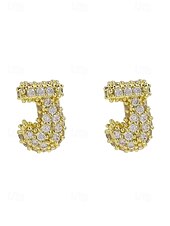 abordables Boucle d&amp;#39;oreille pour femme-Boucles d&#039;oreilles à tige initiales en strass doré - Boucles d&#039;oreilles à lettres scintillantes personnalisées pour femmes, bijoux en cristal étincelants de A à Z, parfaits pour un usage quotidien, un cadeau de remise de diplôme, un cadeau de fête des mèr