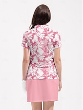 billiga Polos &amp;amp; kvartsdragkedjor-Dam Vandringspolotröja Rosa Kortärmad Överdelar Golfkläder för damer Kläder Outfits Bär kläder