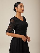 cheap Cocktail Dress-Women&#039;s Maxi Dress Cocktail Dress Wedding Guest Dress Semi Formal Dress A Line Dress Elegant Work Birthday Flutter Sleeve Wedding Guest Cocktail Party Formal Evening Regular Fit Solid Color Plain