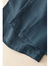 economico Pantaloni in lino e cotone semplici-Per donna Pantaloni in cotone e lino Pantaloni Eleganti Moda Streetwear Lunghezza intera Naturale Semplice Tasca Elastico in vita All&#039;aperto Confortevole Streetwear Uscire Aalbicocca Nero Blu Zenzero