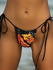 olcso Bikiniszettek-Női Fürdőruha Bikini 2 Részes Kötős Fürdőruha Hátsó nélküli Karcsúsító Nyári Tengerparti Ruházat Lepke Nyakpántos Ujjatlan Fürdőruhák