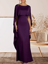 abordables Robes de Soirée-Sirène / Trompette Robe de Soirée Élégant Robe Formel Soirée Longueur au sol Sans manches Col ras du cou Crêpe Extensible avec Volants 2025