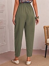 economico Pantaloni-Per donna Pantaloni Affusolati Chinos Moda Streetwear Essenziale Lunghezza alla caviglia Vita media Semplice Tasca Elastico in vita Comodità All&#039;aperto Micro-elastico Vacanza Streetwear Quotidiano