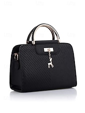 cheap Handbag &amp; Totes-Women&#039;s Faux Leather Top Handle Tote Bag with Deer Charm - Elegant Structured Women&#039;s Shoulder Bag, Perfect for Mother&#039;s Day Gift, Work, Shopping and Casual Outings