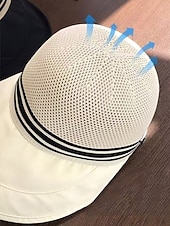 baratos Acessórios de férias-Chapéu de sol feminino de aba larga em tela respirável, dobrável, com proteção UPF e alça ajustável para viagens e férias ao ar livre. Ideal para praia e atividades ao ar livre. &amp;atividades de verão